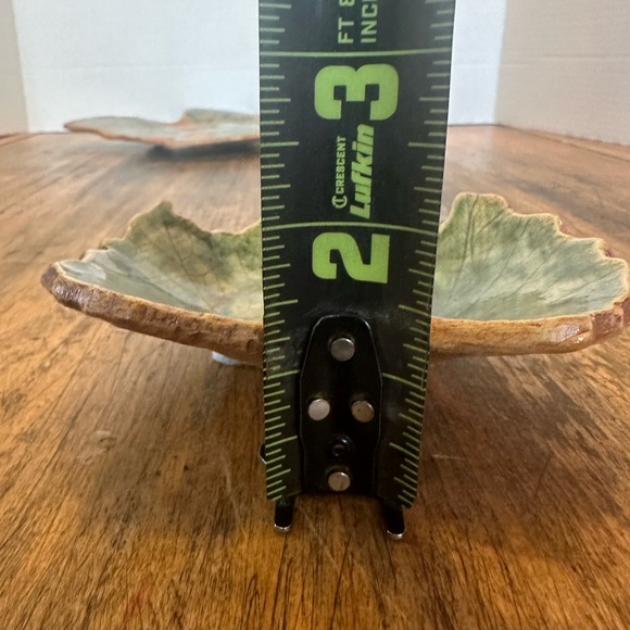 Vintage Studio Pottery Leaf Plate & Dipping Bowl Artist Signed by NC Sisters - Picture 12 of 12